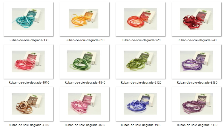 nuancier rubans de soie dégradés avas